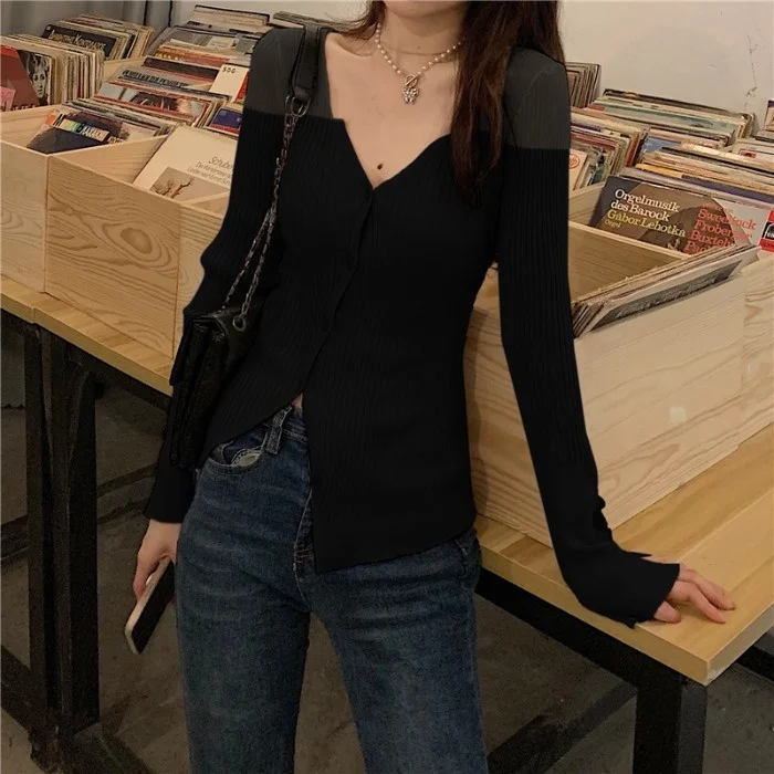 Add Black ~ Two-color Large Size Women's Clothing Fat Sister Knitted Irregular Stitching Bottoming Shirt V-neck Long Sleeve.Kio
Add Black ~ Two-color Large Size Women's Clothing Fat Sister Knitted Irregular Stitching Bottoming Shirt V-neck Long Sleeve.Kio