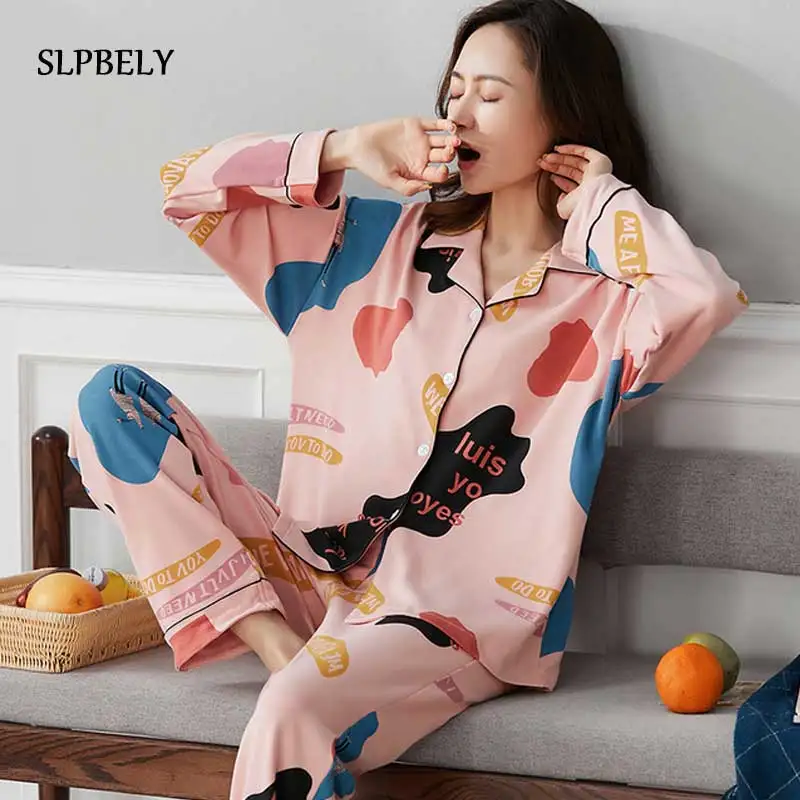 SLPBELY Cotton Women Pyjamas Set Long Sleeve Sleepwear Floral Lapel Cardigan Homewear Sleepwear Nightwear Pyjamas Nightsuit New
SLPBELY Cotton Women Pyjamas Set Long Sleeve Sleepwear Floral Lapel Cardigan Homewear Sleepwear Nightwear Pyjamas Nightsuit New