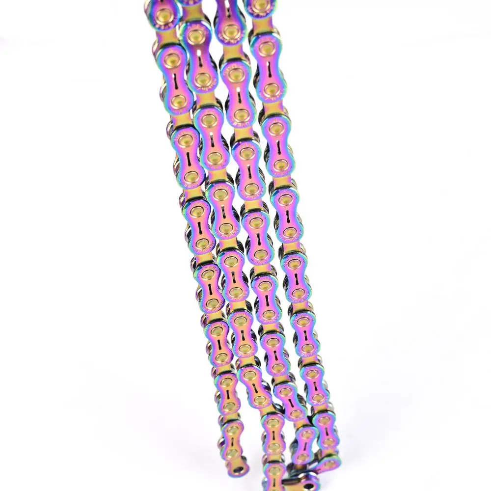Taiwan original YBN chain mountain bike road bike chain 11/12 speed hollow 120L/126L electroplating rainbow color
Taiwan original YBN chain mountain bike road bike chain 11/12 speed hollow 120L/126L electroplating rainbow color