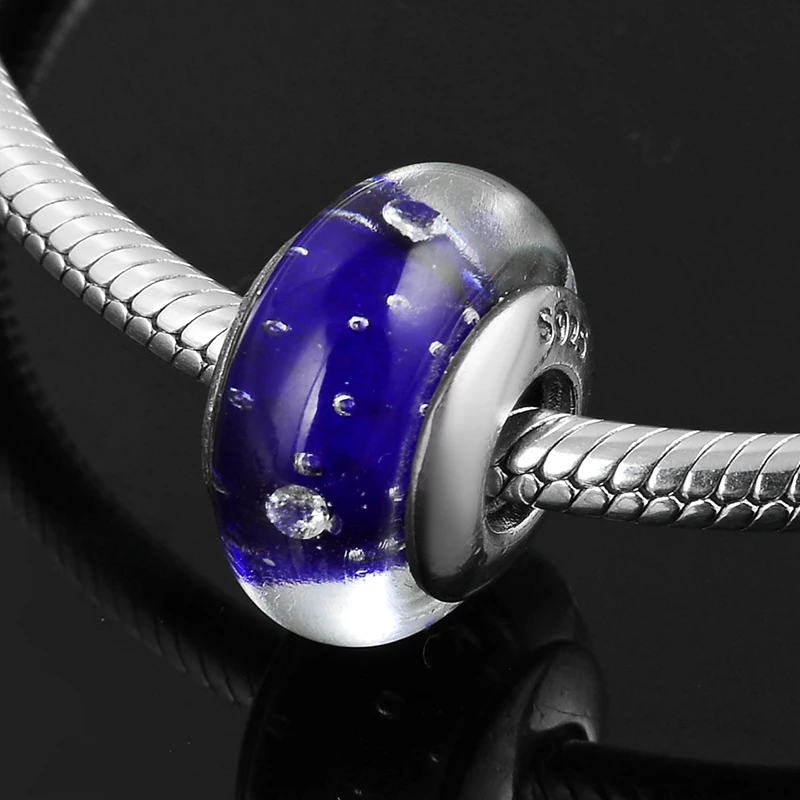 2019 Real 925 Sterling Silver Blue bubble Murano Glass Beads Fit Original europeu Charms Bracelet Jewelry making
2019 Real 925 Sterling Silver Blue bubble Murano Glass Beads Fit Original europeu Charms Bracelet Jewelry making