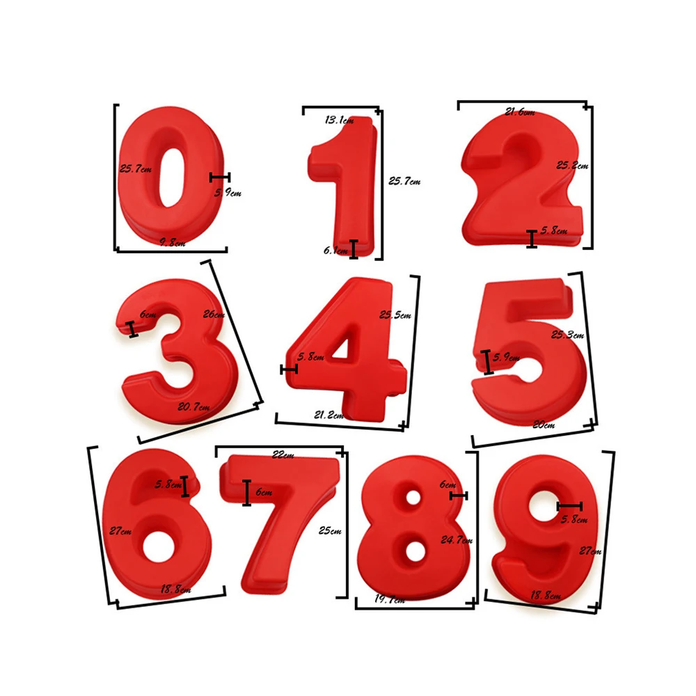 Large Silicone Number Molds 0-9 Arabic Number Cake Mold Baking Mold for Birthday 3D Cake Kitchen Decorating Tools Dropshipping
Large Silicone Number Molds 0-9 Arabic Number Cake Mold Baking Mold for Birthday 3D Cake Kitchen Decorating Tools Dropshipping