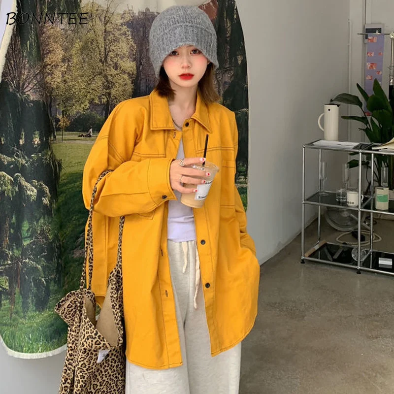 Shirts Women Loose Turn-down Collar Fashion Leisure New Solid High Street All-match Student Korean Version Spring Female Blouses
Shirts Women Loose Turn-down Collar Fashion Leisure New Solid High Street All-match Student Korean Version Spring Female Blouses