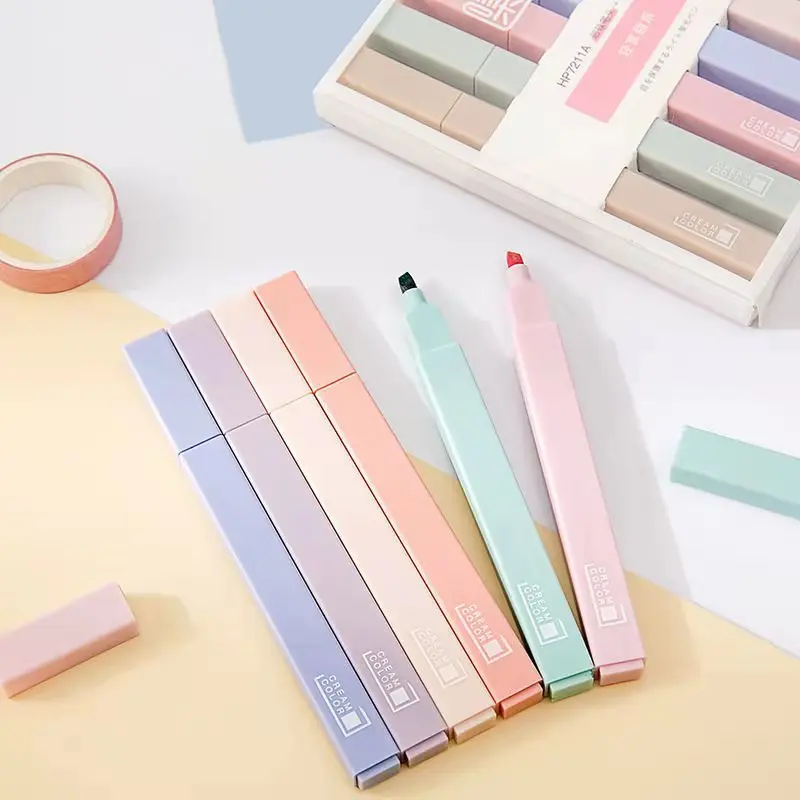 Morandi 6-color soft head fluorescent pen ins high color suit large capacity student key marking pen highlighter pastel pens
Morandi 6-color soft head fluorescent pen ins high color suit large capacity student key marking pen highlighter pastel pens