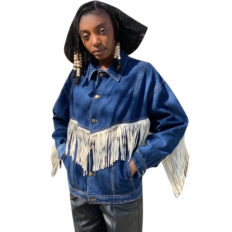 Streetwear Denim Jacket Women's Spring And Autumn Versatile Korean Version Loose 2021 New Fashion Tassel Pockets Denim Coat
Streetwear Denim Jacket Women's Spring And Autumn Versatile Korean Version Loose 2021 New Fashion Tassel Pockets Denim Coat