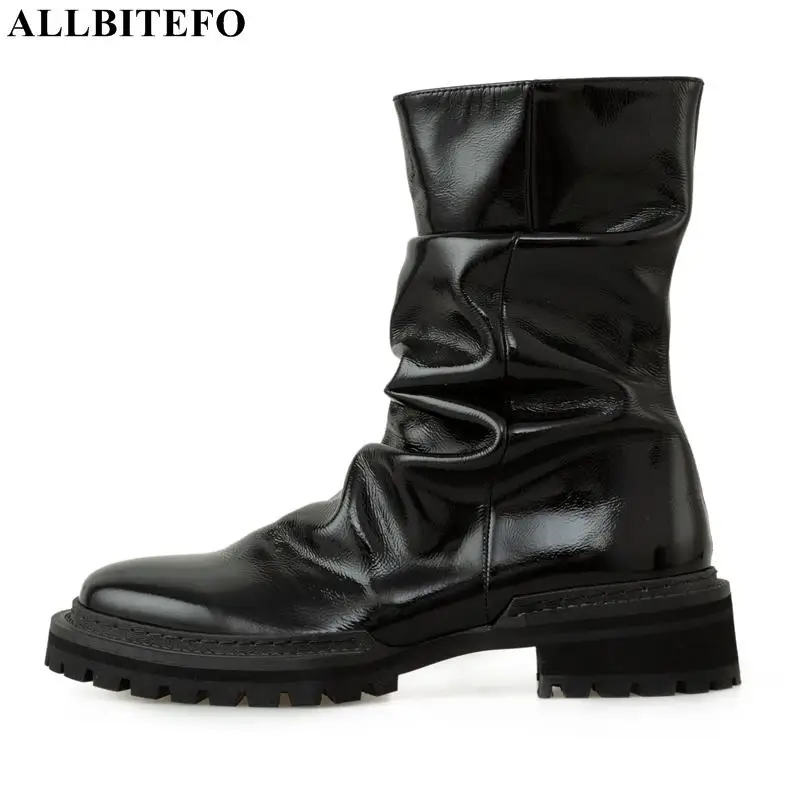 ALLBITEFO Non-Slip Thick Heel Waterproof Platform Rain Boots Shoes Microfiber Women Boots Autumn Fashion Leisure Ankle Boots
ALLBITEFO Non-Slip Thick Heel Waterproof Platform Rain Boots Shoes Microfiber Women Boots Autumn Fashion Leisure Ankle Boots