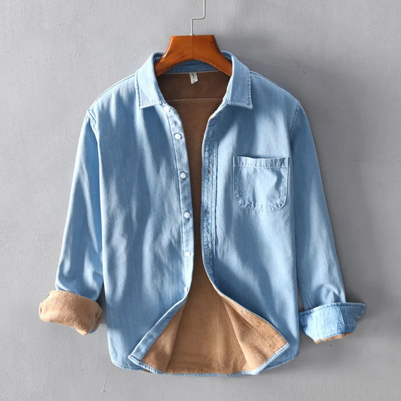 Size M-3XL New 2020 Winter Casual Thicken Men Denim Shirt 100%cotton Keep Warm Long Sleeve Tops Man Shirt Chemise Homme
Size M-3XL New 2020 Winter Casual Thicken Men Denim Shirt 100%cotton Keep Warm Long Sleeve Tops Man Shirt Chemise Homme