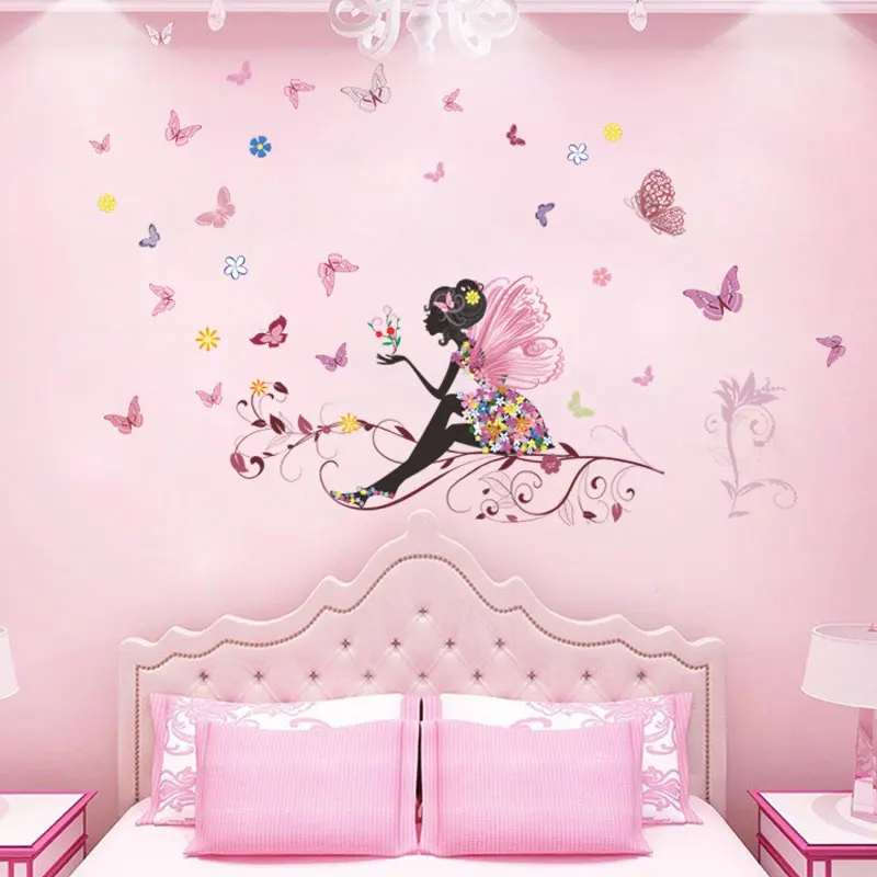 50*70cm butterfly flower fairy wall decals kids rooms home decor cartoon wall stickers diy mural art pvc posters gifts
50*70cm butterfly flower fairy wall decals kids rooms home decor cartoon wall stickers diy mural art pvc posters gifts