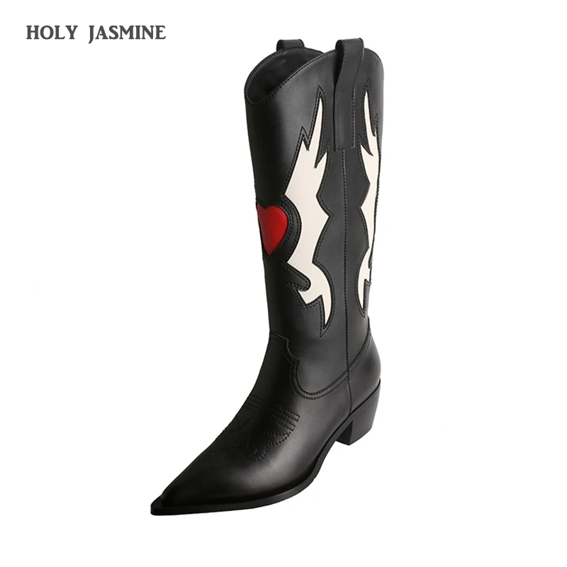 2021 Brand Designer Fashion Women Western Cowboy Soft Retro Leather Boots Heart-Shaped Knee-High Boots Pointed Toe Boots Black
2021 Brand Designer Fashion Women Western Cowboy Soft Retro Leather Boots Heart-Shaped Knee-High Boots Pointed Toe Boots Black