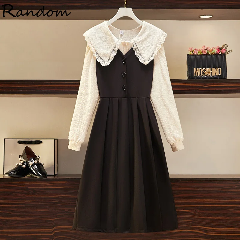 Spring Sweet Cute Dress Set Women Autumn Cloth Plus Size Peter Pan Shirt Top And Skirt Sundress Two Piece Dolly Matching Set Big
Spring Sweet Cute Dress Set Women Autumn Cloth Plus Size Peter Pan Shirt Top And Skirt Sundress Two Piece Dolly Matching Set Big