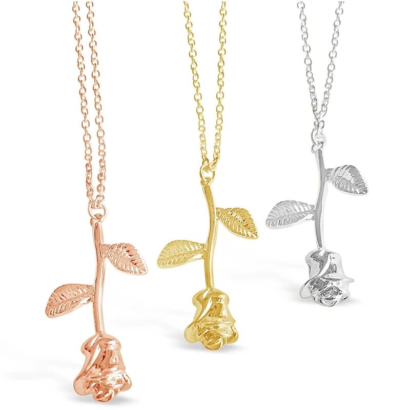 New Fashion 3D Rose Pendant Necklace 3 Colors Cute Design Rose Shape Women Necklaces Specialisted Charming Valentine's Day Gifts
New Fashion 3D Rose Pendant Necklace 3 Colors Cute Design Rose Shape Women Necklaces Specialisted Charming Valentine's Day Gifts