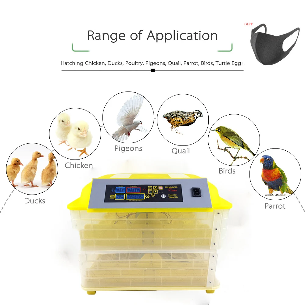 Automatic Egg Incubator Controller for 96 Eggs Digital Egg Turning Temperature Control Farm Hatchery Machine Chicken Egg Hatcher
Automatic Egg Incubator Controller for 96 Eggs Digital Egg Turning Temperature Control Farm Hatchery Machine Chicken Egg Hatcher