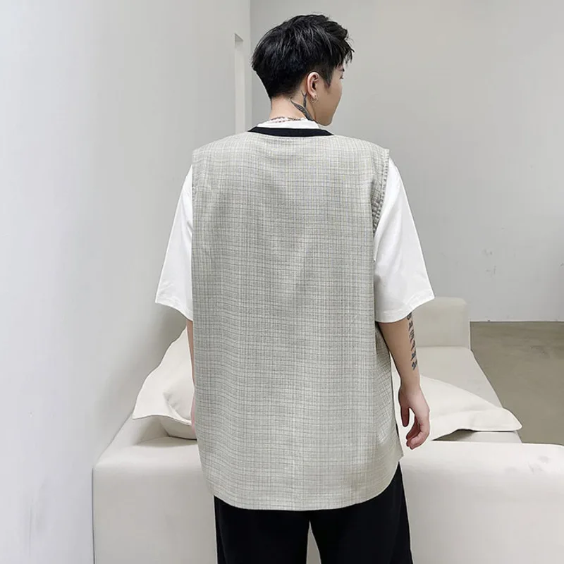 IEFB 2021 Spring And Summer Plaid Contrast Thread V Collar Pullover Vest Men's Loose Causal Big Size Sleeveless Waistcoat 9Y7076
IEFB 2021 Spring And Summer Plaid Contrast Thread V Collar Pullover Vest Men's Loose Causal Big Size Sleeveless Waistcoat 9Y7076