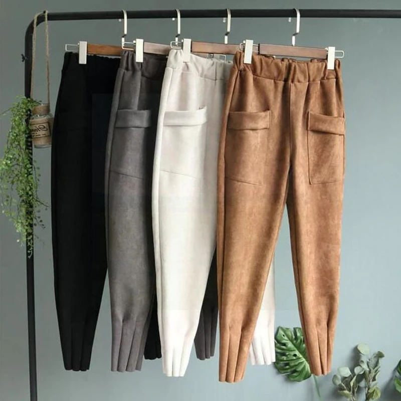Richkeda Store New 2021 Spring Autumn Suede Women's Harem Pants Elastic Waist Pockets Casual Joggers Women Trousers Loose
Richkeda Store New 2021 Spring Autumn Suede Women's Harem Pants Elastic Waist Pockets Casual Joggers Women Trousers Loose
