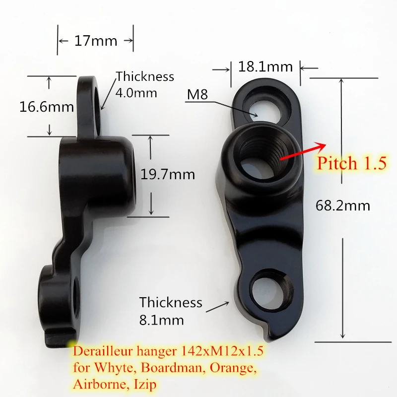 5pc Bicycle gear rear derailleur hanger 142xM12x1.5 For Raleigh Sprint Jamis Whyte Boardman Kinesis Orange Airborne Izip dropout
5pc Bicycle gear rear derailleur hanger 142xM12x1.5 For Raleigh Sprint Jamis Whyte Boardman Kinesis Orange Airborne Izip dropout