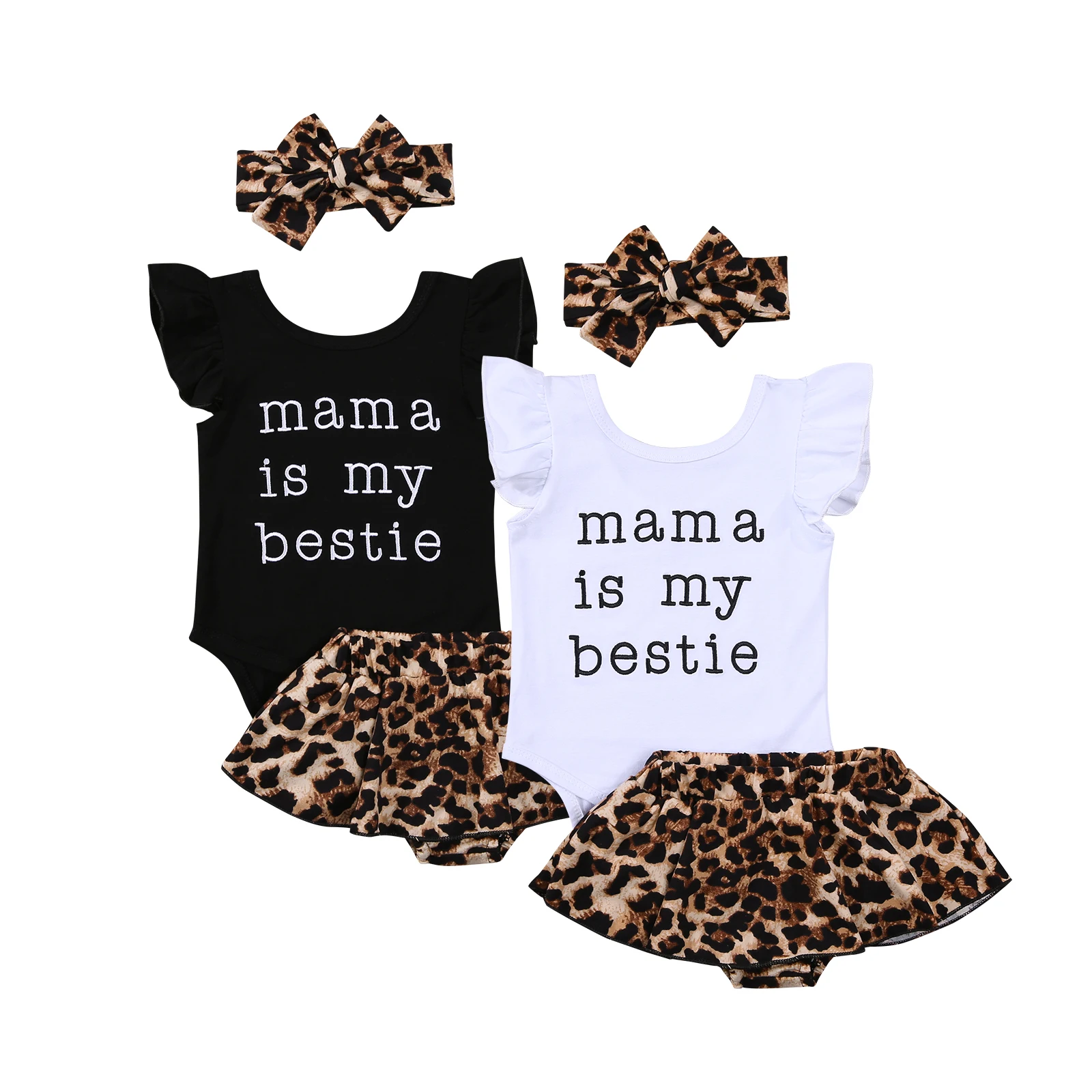 Baby Girls Two-piece Clothes Set Round Collar Fly Sleeves Romper and Leopard Printing Culottes
Baby Girls Two-piece Clothes Set Round Collar Fly Sleeves Romper and Leopard Printing Culottes