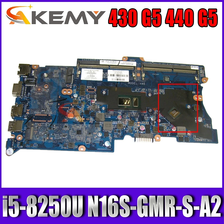 

For HP ProBook 430 G5 440 G5 Laptop Motherboard DA0X8BMB6F0 With SR3LA i5-8250U CPU DDR4 N16S-GMR-S-A2 100% Fully Tested