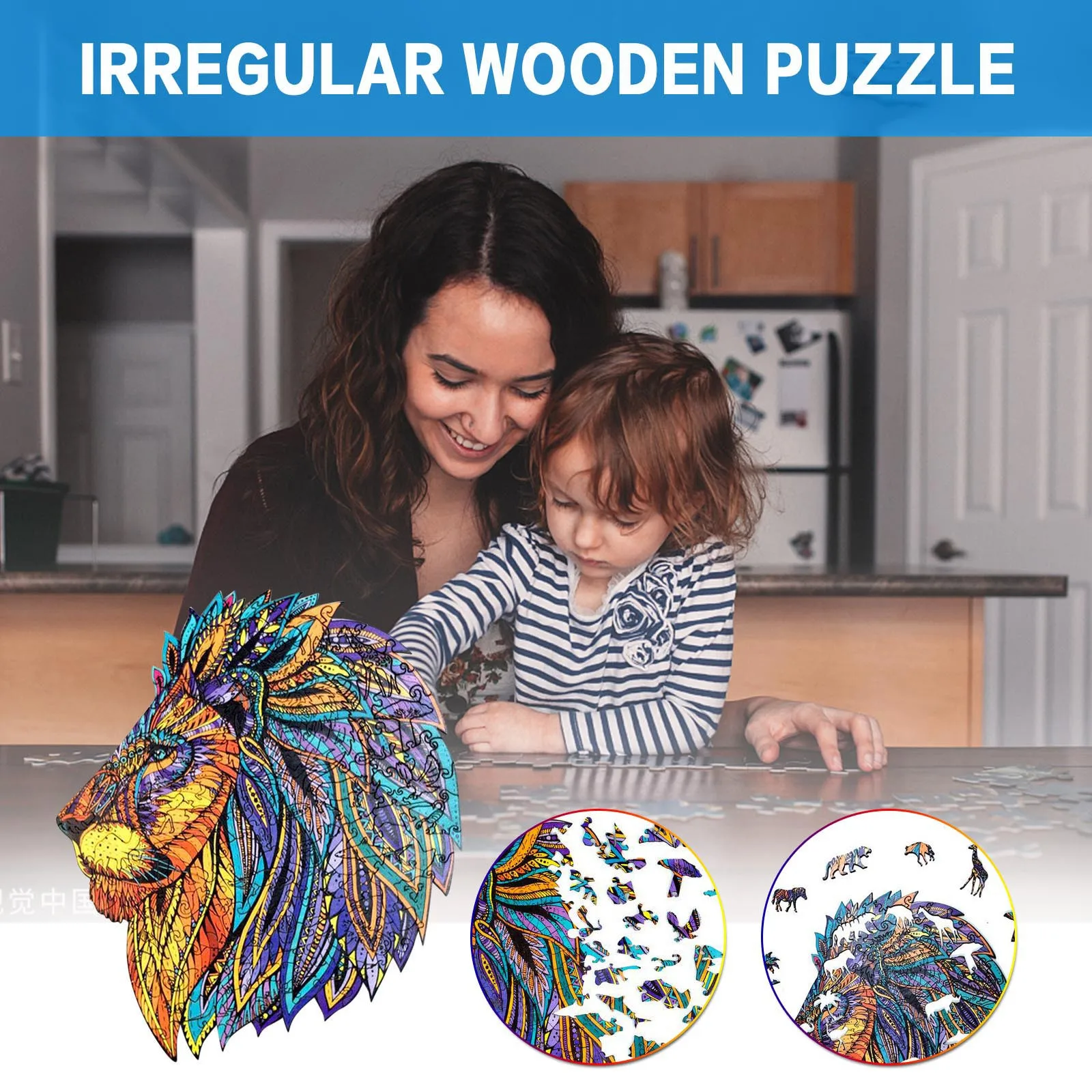 130pcs 3D Lion Wood Jigsaw Puzzle Adult And Children Educational Holiday Kids Gift Irregular Puzzle Wooden Taste fidget toys
130pcs 3D Lion Wood Jigsaw Puzzle Adult And Children Educational Holiday Kids Gift Irregular Puzzle Wooden Taste fidget toys