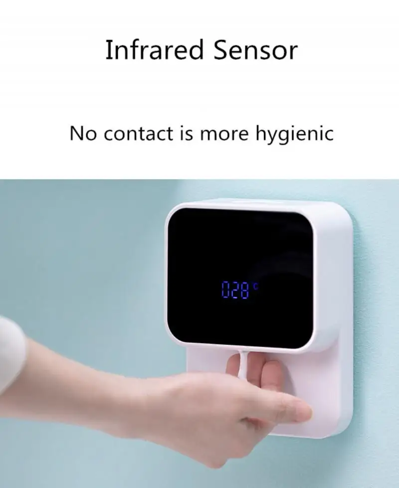 2021 Newest Liquid Soap Dispenser Wall-mounted LED Screen Hand Washing Automatic Induction Foam Household Smart Infrared Sensor |