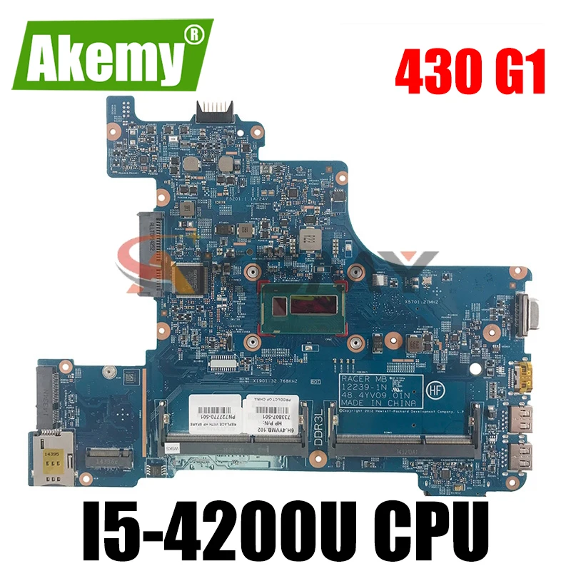 12239-1N материнская плата SR170 I5-4200U для HP Probook 430 G1 Материнская плата ноутбука 727770-001 аккумулятор большой емкости DDR3L 48.4YV09.011 100% проверка прошла ус...
12239-1N материнская плата SR170 I5-4200U для HP Probook 430 G1 Материнская плата ноутбука 727770-001 аккумулятор большой емкости DDR3L 48.4YV09.011 100% проверка прошла ус...