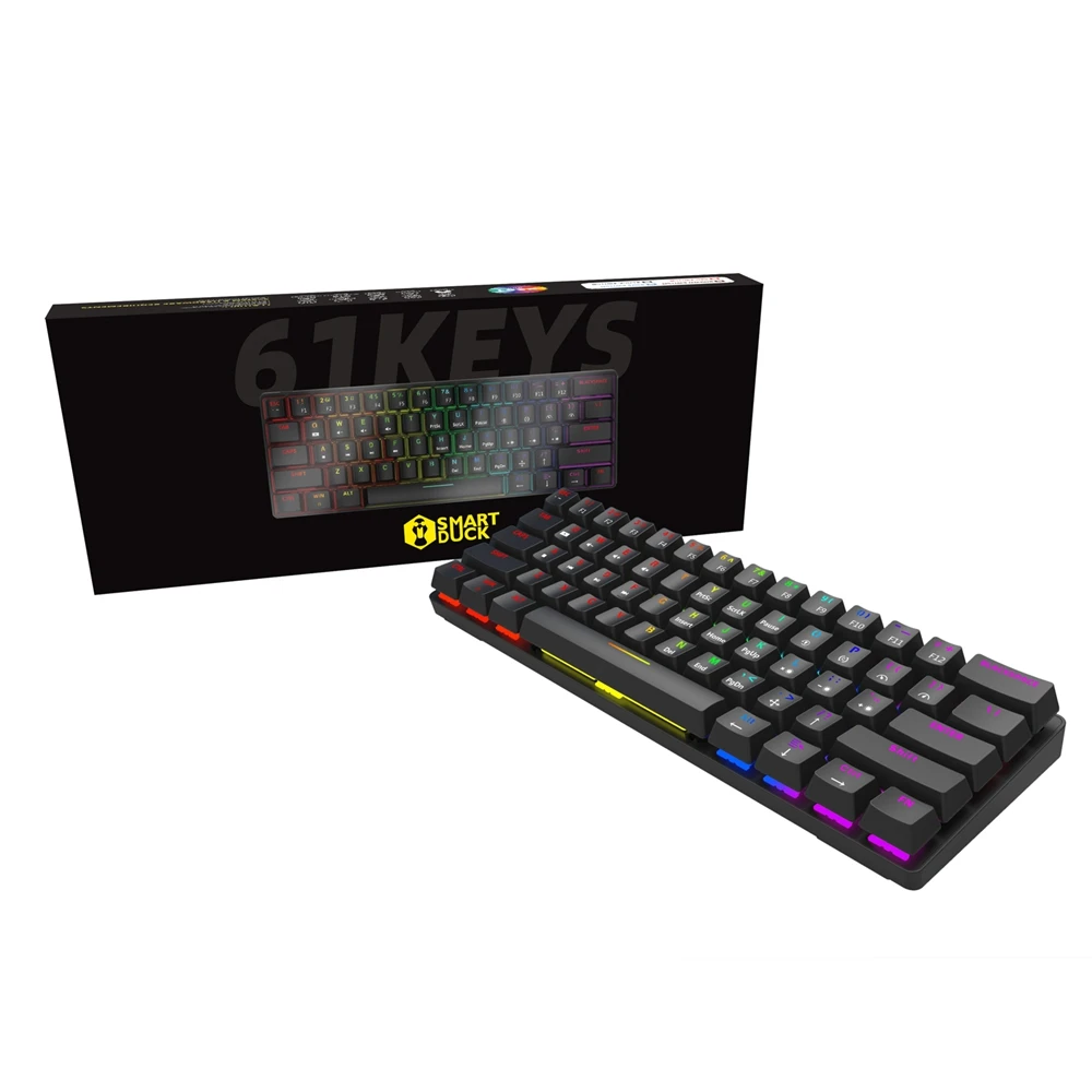 Smart Duck XS61 60% mechanical keyboard rgb switch led software type c doubleshot keycap macro program blue red brown black
Smart Duck XS61 60% mechanical keyboard rgb switch led software type c doubleshot keycap macro program blue red brown black