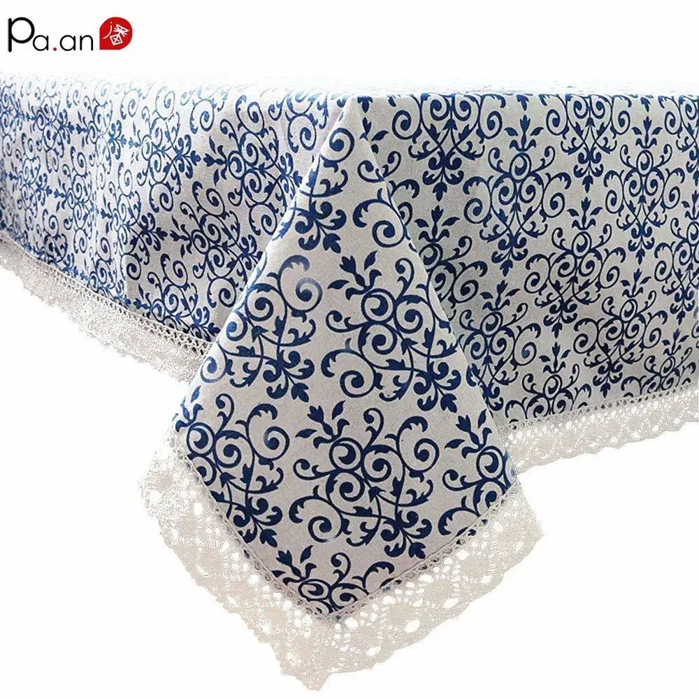 Cotton Linen Tablecloth China Blue and White Porcelain Pattern Printed Table Covers with Lace Advanced Gift Decor Dropshipping
Cotton Linen Tablecloth China Blue and White Porcelain Pattern Printed Table Covers with Lace Advanced Gift Decor Dropshipping