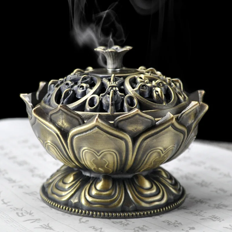 

Buddha buddhist supplies copper-plated aromatherapy stove Lotus sandalwood stove tea ceremony ornaments incense incense burner