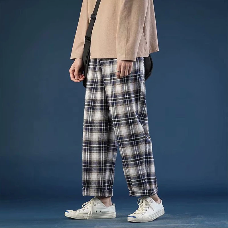 2021 spring and autumn men's thin plaid pants men's fashion retro casual pants men's street wild loose drawstring straight-leg p
2021 spring and autumn men's thin plaid pants men's fashion retro casual pants men's street wild loose drawstring straight-leg p