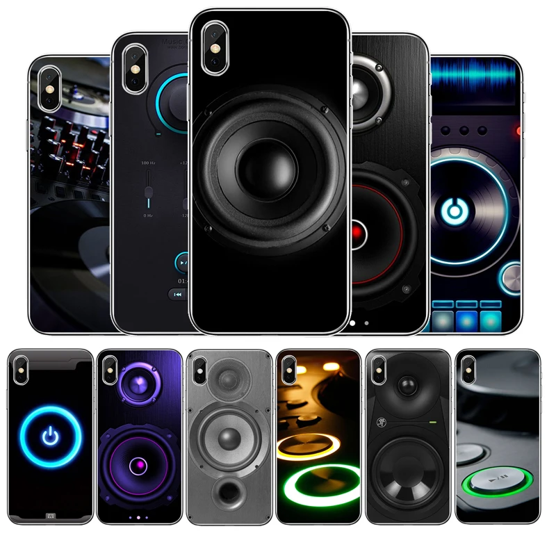 Dj динамик музыки силиконовый чехол для мобильного телефона iphone 12 11Pro Max 11 XR XS X 8 7 6 6S