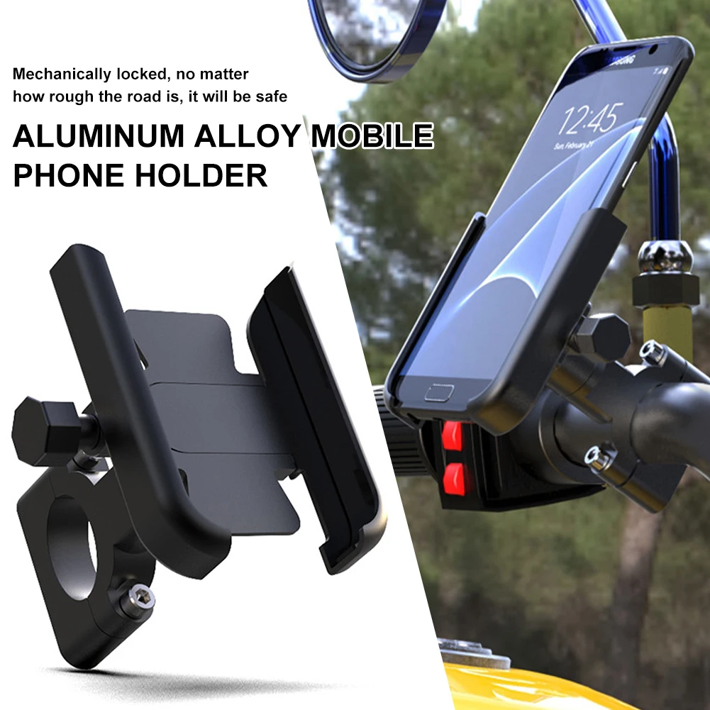 Aluminum Bicycle Motorcycle Phone Holder Handlebar Stand Adjustable 20-30mm Handlebar Bike Mount Bracket For 4-7 inch Phone
Aluminum Bicycle Motorcycle Phone Holder Handlebar Stand Adjustable 20-30mm Handlebar Bike Mount Bracket For 4-7 inch Phone