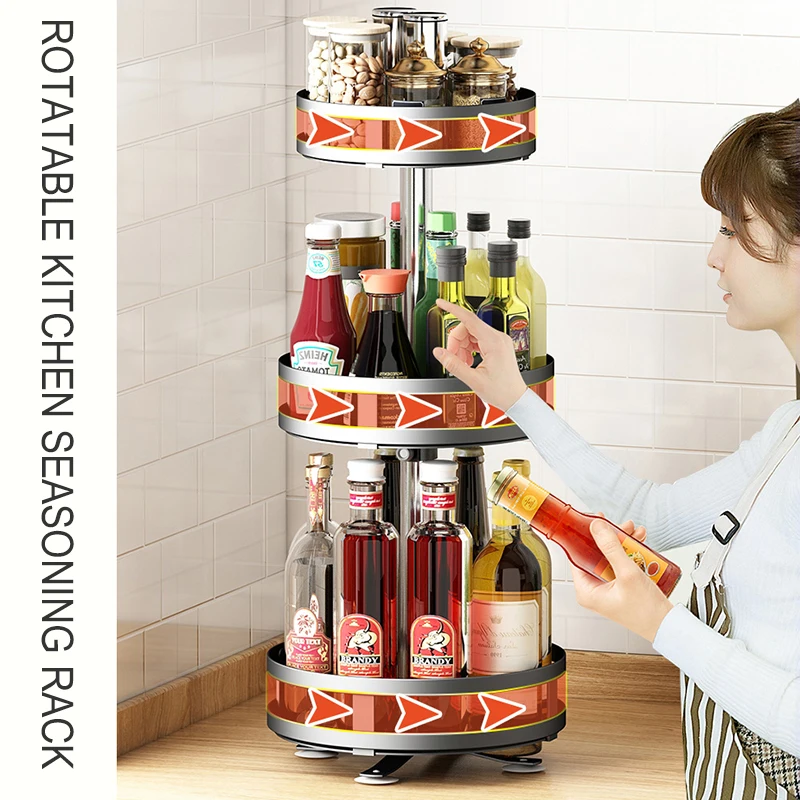 360° Rotating Condiments Metal Storage Rack Multi-Layer Condiments Turntable Spice Container Kitchen Supplies Home
360° Rotating Condiments Metal Storage Rack Multi-Layer Condiments Turntable Spice Container Kitchen Supplies Home
