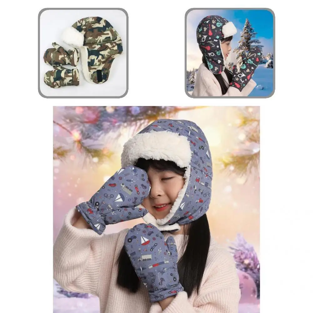 Baby 1 Set Casual Cartoon Ear Flap Hat Gloves Boys Girls Baby Scarf Gloves Set Skateboard Pattern for Outdoor
Baby 1 Set Casual Cartoon Ear Flap Hat Gloves Boys Girls Baby Scarf Gloves Set Skateboard Pattern for Outdoor