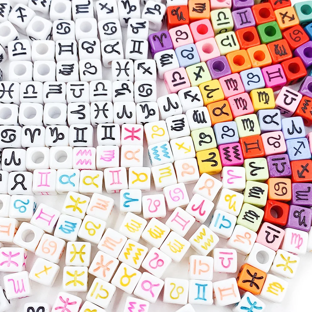 100Pcs Cubes Mix Zodiac Constellation Sign Beads Charms Spacer Loose Beads For Jewelry Making DIY Bracelet Accessories
100Pcs Cubes Mix Zodiac Constellation Sign Beads Charms Spacer Loose Beads For Jewelry Making DIY Bracelet Accessories