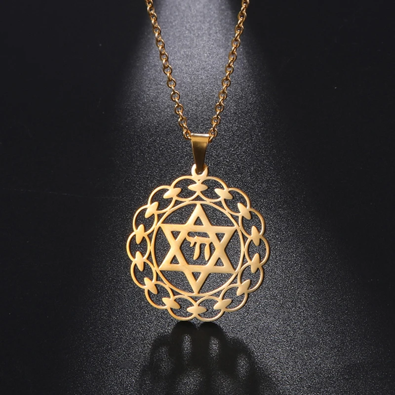 Likgreat Magen Star of David Chai Amulet Women Men Pendant Necklace Kabbalah Jewish Judaica Stainless Steel Charms Chain Jewelry
Likgreat Magen Star of David Chai Amulet Women Men Pendant Necklace Kabbalah Jewish Judaica Stainless Steel Charms Chain Jewelry