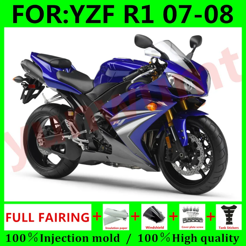 New ABS Injection Mold Motorcycle full Fairings Kit Fit for YAMAHA YZF-R1 2007 2008 YZF R1 07 08 bodywork fairing set blue white
New ABS Injection Mold Motorcycle full Fairings Kit Fit for YAMAHA YZF-R1 2007 2008 YZF R1 07 08 bodywork fairing set blue white
