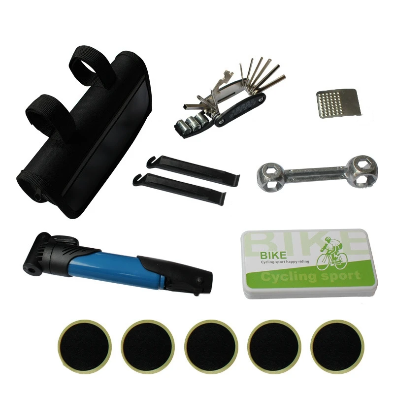 Bike Tire Repair Tool Kits Mini Bicycle Tire Pump Tire Puncture Repair Kit Bike Multi Tool Set with Portable Bike Bag
Bike Tire Repair Tool Kits Mini Bicycle Tire Pump Tire Puncture Repair Kit Bike Multi Tool Set with Portable Bike Bag