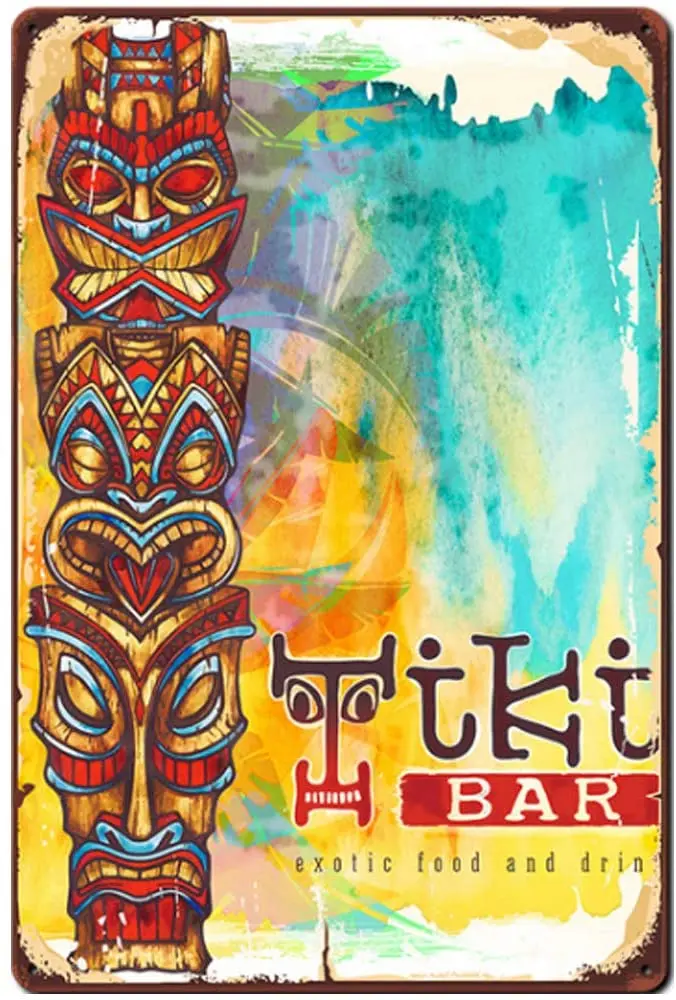 Original Retro Design Tiki Bar Tin Metal Signs Wall Art|Thick Tinplate Print Poster Wall Decoration for Bar
Original Retro Design Tiki Bar Tin Metal Signs Wall Art|Thick Tinplate Print Poster Wall Decoration for Bar