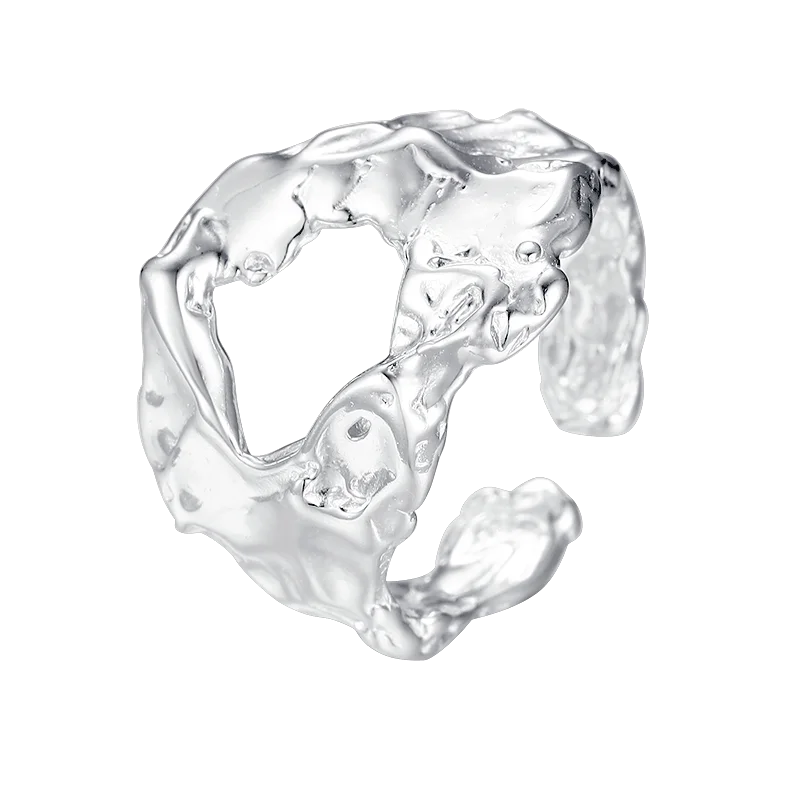 Design Ring Female Niche Irregular Hollow-out Tin Foil Texture 925 Sterling Silver Shaped Ring Switchable Index Finger Ring
Design Ring Female Niche Irregular Hollow-out Tin Foil Texture 925 Sterling Silver Shaped Ring Switchable Index Finger Ring