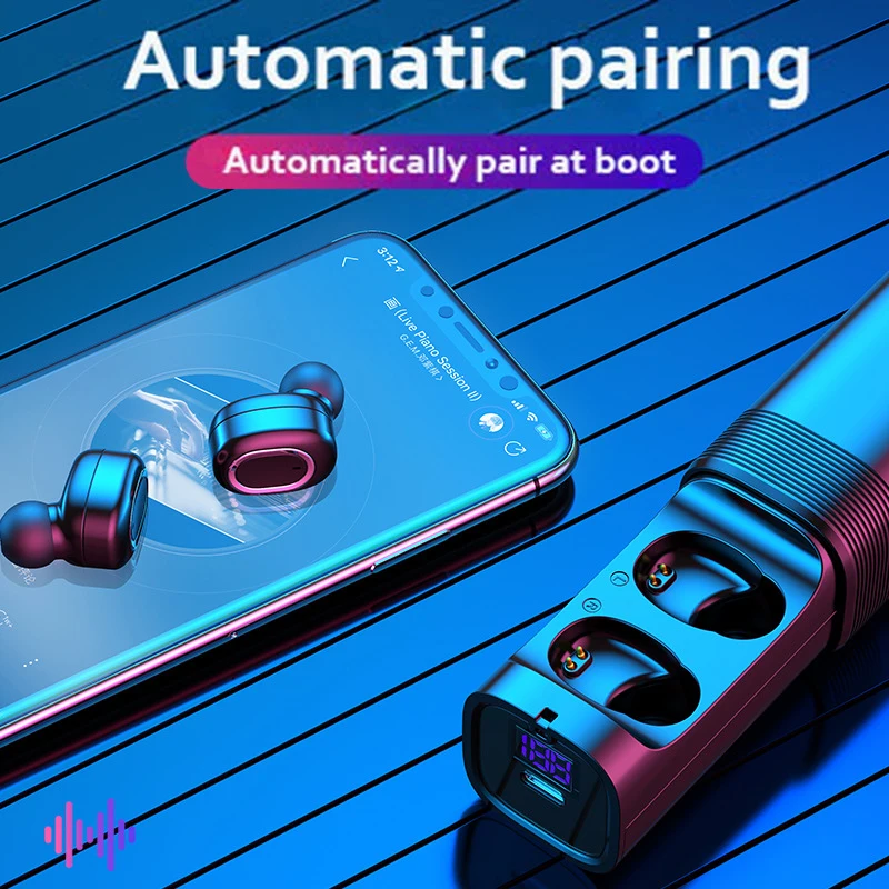 Bluetooth 5.0 Headset Surround Bass With Mic LED Power Display Screen Sports Headset TG909 Wireless In-Ear Digital Display
Bluetooth 5.0 Headset Surround Bass With Mic LED Power Display Screen Sports Headset TG909 Wireless In-Ear Digital Display