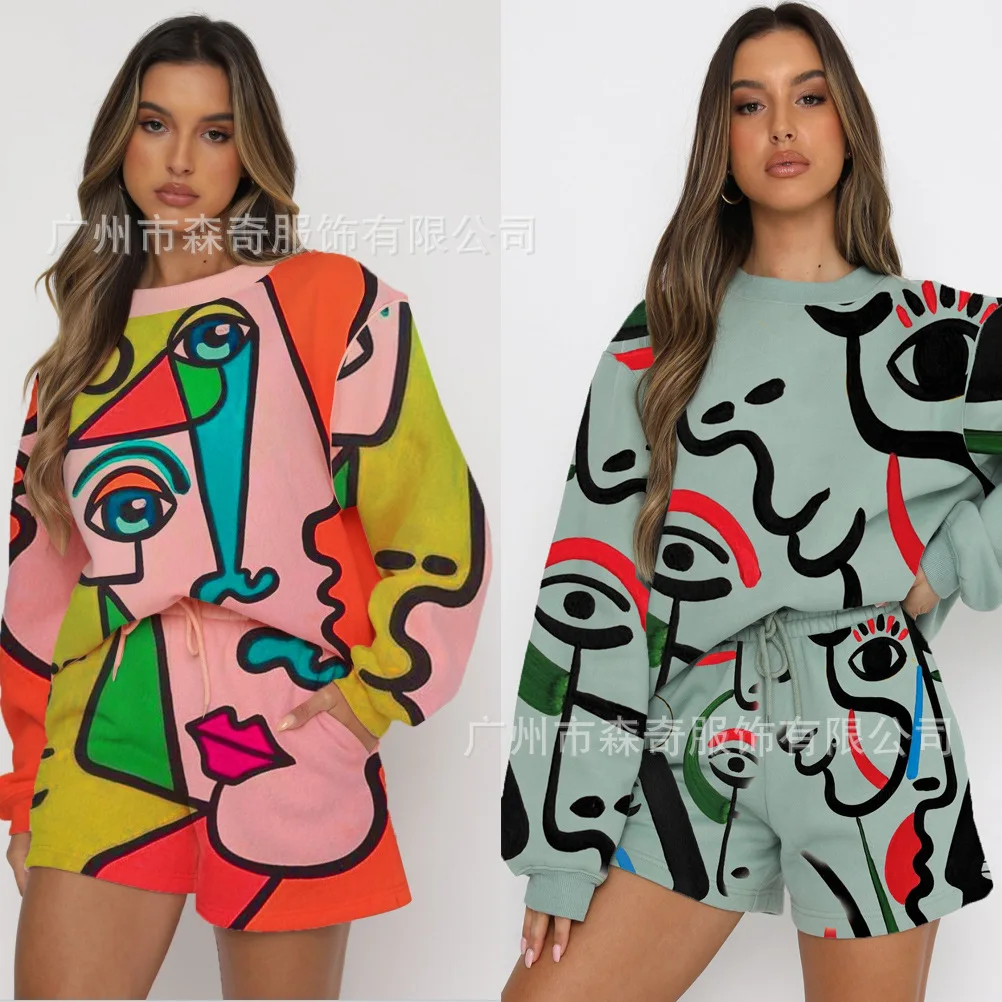 Donsignet Women Shorts Set Women's Clothing 2021 Autumn New Leisure Abstract Printing Sweatshirt Set Women Fashion Two Piece Set
Donsignet Women Shorts Set Women's Clothing 2021 Autumn New Leisure Abstract Printing Sweatshirt Set Women Fashion Two Piece Set