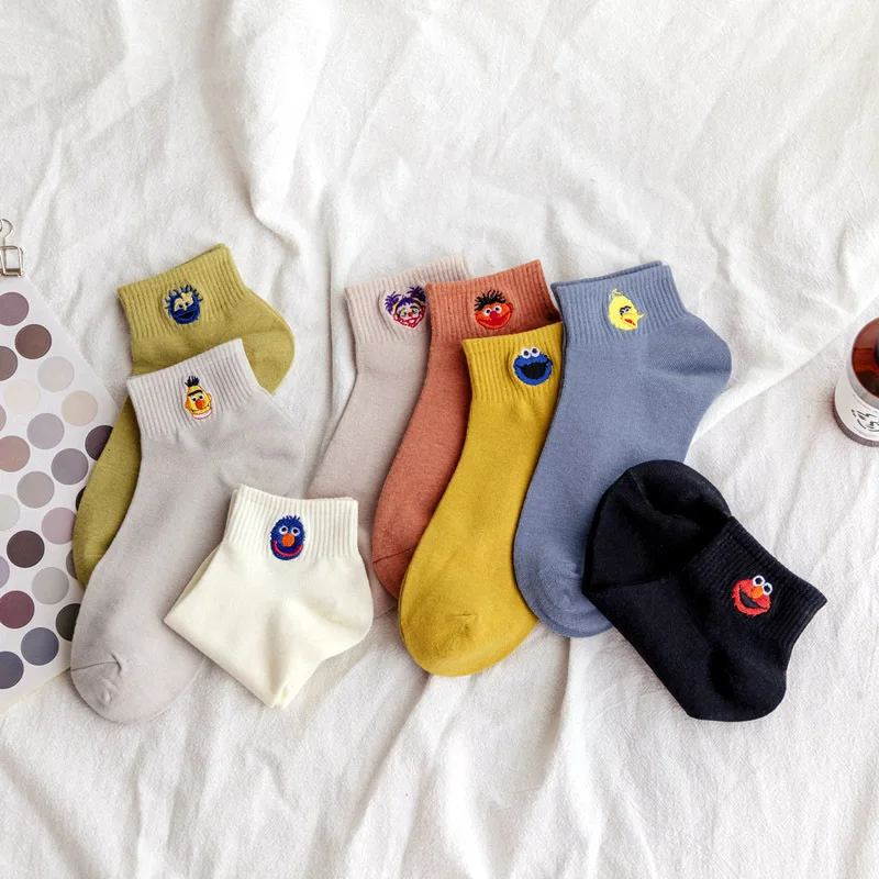 Cartoon Embroidered Combed Cotton Socks Women Girls Solid Korean Style Harajuku Cute Animal Avatar Ankle Socks High Quality
Cartoon Embroidered Combed Cotton Socks Women Girls Solid Korean Style Harajuku Cute Animal Avatar Ankle Socks High Quality