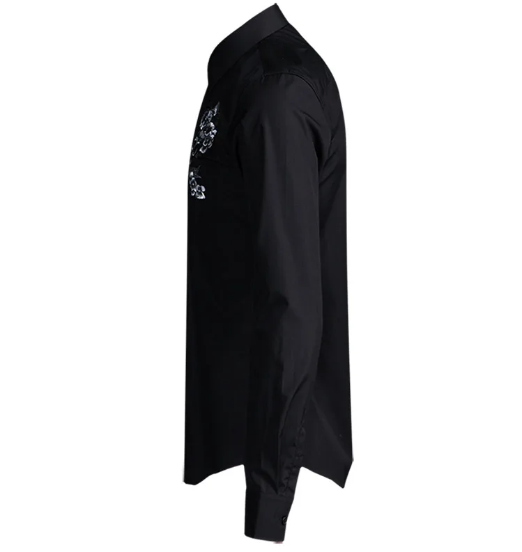 Men Shirt Luxury Skull And Flowers Embroidery Long Sleeve Mens Shirts Stylish Casual Slim Fit Shirts Man Plus Size 4XL 
Men Shirt Luxury Skull And Flowers Embroidery Long Sleeve Mens Shirts Stylish Casual Slim Fit Shirts Man Plus Size 4XL
