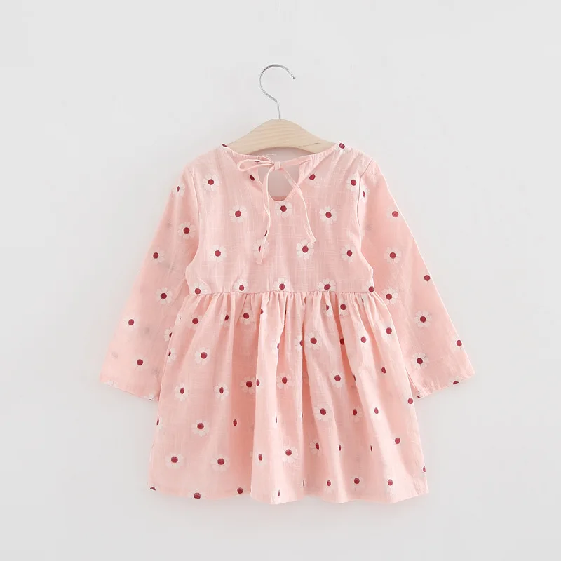 2019 Spring Autumn Baby Girl Dress Cotton Long Sleeve Children Dresses Polka Dot Kids for Girls Fashion Clothing | Детская одежда и