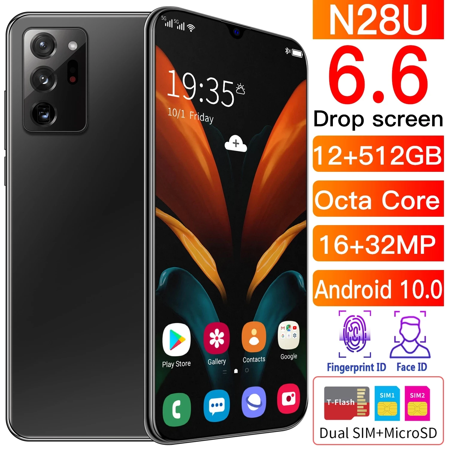 Galxy N28U 6.6 inch Dual Camera Smart Phone 4800mAh Octa Core Smartphone Large Screen Android Phone Drop Screen Cell Phone
Galxy N28U 6.6 inch Dual Camera Smart Phone 4800mAh Octa Core Smartphone Large Screen Android Phone Drop Screen Cell Phone