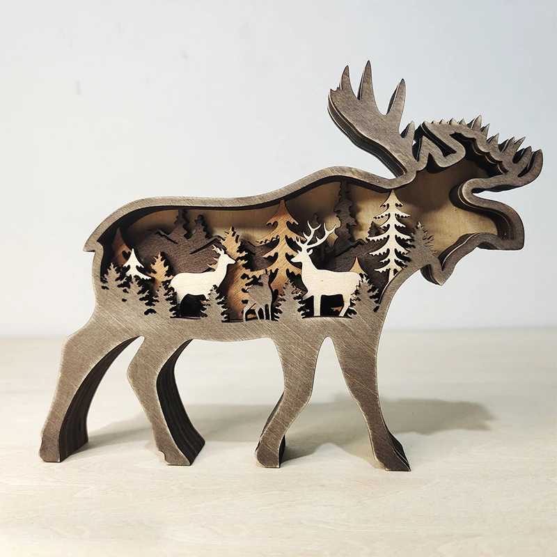 Christmas Ornaments Wooden Animal Hollow Carving Elk Brown Bear Window Home Decoration Creative Gifts 1pc
Christmas Ornaments Wooden Animal Hollow Carving Elk Brown Bear Window Home Decoration Creative Gifts 1pc