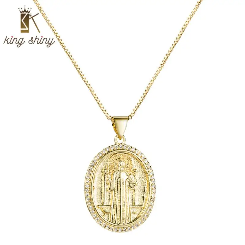 Punk Multi Color Zircon Virgin Mary Copper Pendant Necklace Elegant Cubic Zirconia Geometric Collar Statement Necklace Girl Gift
Punk Multi Color Zircon Virgin Mary Copper Pendant Necklace Elegant Cubic Zirconia Geometric Collar Statement Necklace Girl Gift