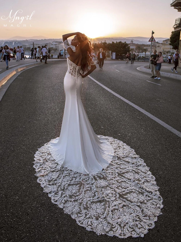 MNGRL Wedding Dress Luxury Retro Mermaid Wedding Gown White One Word Collar Sleeveless 3d Flower Plus Size Backless Tail
MNGRL Wedding Dress Luxury Retro Mermaid Wedding Gown White One Word Collar Sleeveless 3d Flower Plus Size Backless Tail