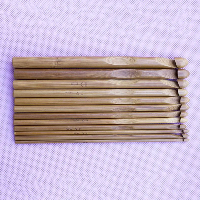 12Pcs Sweater knitting Circular Bamboo Handle Crochet Hooks Smooth Weave Craft Needle YG
12Pcs Sweater knitting Circular Bamboo Handle Crochet Hooks Smooth Weave Craft Needle YG