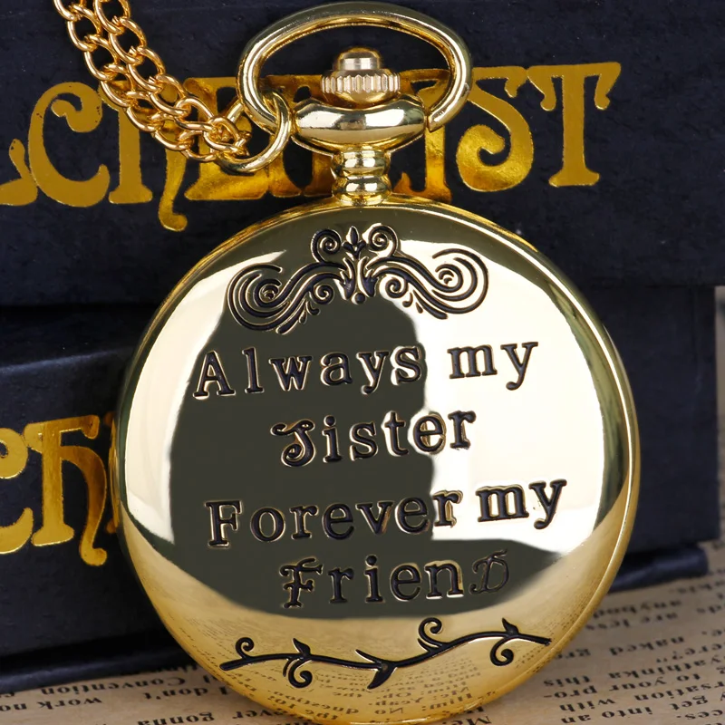 Fashion Classic Quartz Pocket Watch To My Sister Necklace Watches For Women Gifts Forever Friend Fob Chain Clock
Fashion Classic Quartz Pocket Watch To My Sister Necklace Watches For Women Gifts Forever Friend Fob Chain Clock
