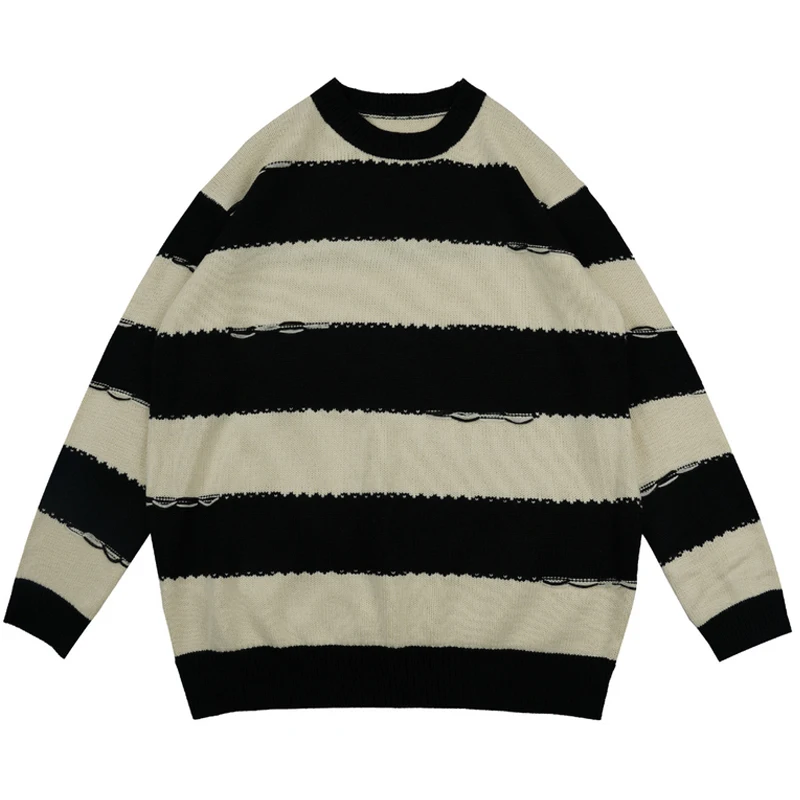 Mens Harajuku Wide Stripe Sweaters Winter Unisex Oversized Couple Knitwear Male Casual Loose Vintage 90S Color Block Pullover
Mens Harajuku Wide Stripe Sweaters Winter Unisex Oversized Couple Knitwear Male Casual Loose Vintage 90S Color Block Pullover