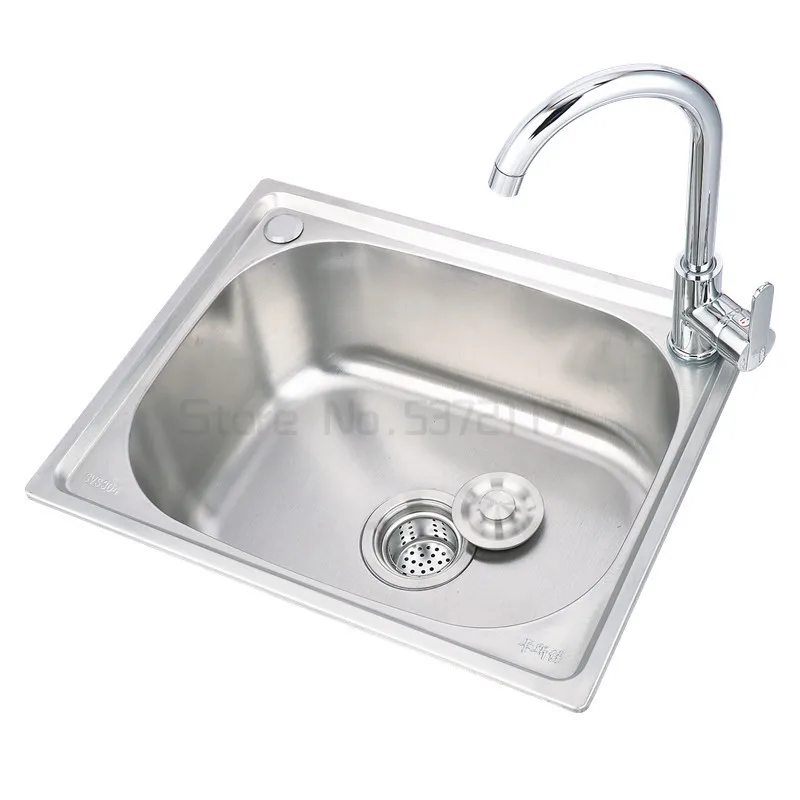 304 stainless steel sink single sink kitchen sink single basin thickened sink large single slot set WF907250
304 stainless steel sink single sink kitchen sink single basin thickened sink large single slot set WF907250